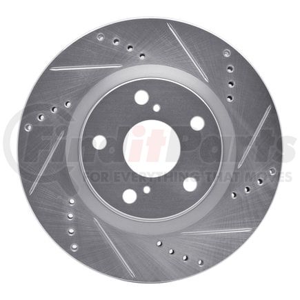 631-47013R by DYNAMIC FRICTION COMPANY - Brake Rotor - Drilled and Slotted - Silver