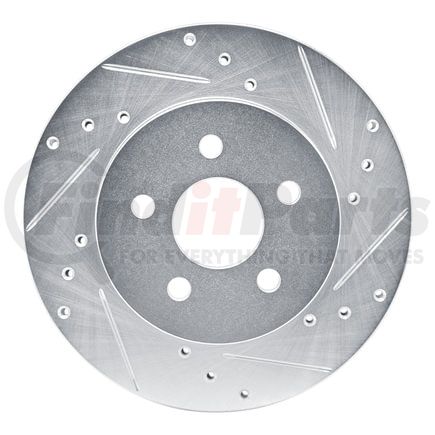 631-52009R by DYNAMIC FRICTION COMPANY - Brake Rotor - Drilled and Slotted - Silver