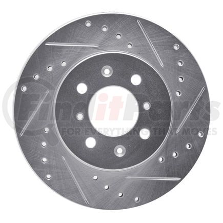 631-54004R by DYNAMIC FRICTION COMPANY - Brake Rotor - Drilled and Slotted - Silver