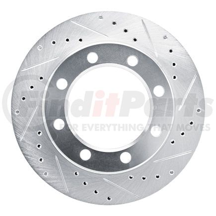 631-54104R by DYNAMIC FRICTION COMPANY - Brake Rotor - Drilled and Slotted - Silver