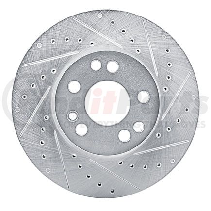 631-63021R by DYNAMIC FRICTION COMPANY - Brake Rotor - Drilled and Slotted - Silver