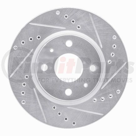 631-67012R by DYNAMIC FRICTION COMPANY - Brake Rotor - Drilled and Slotted - Silver