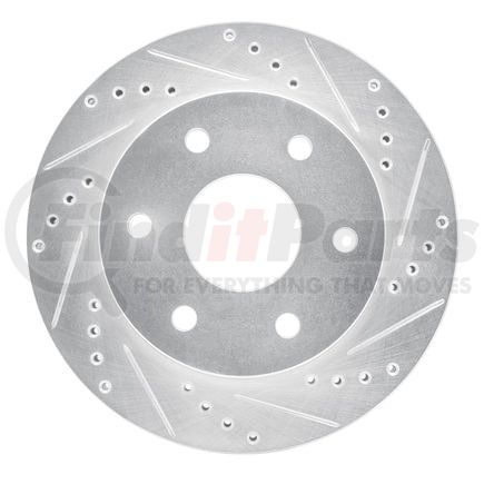 631-72053R by DYNAMIC FRICTION COMPANY - Brake Rotor - Drilled and Slotted - Silver