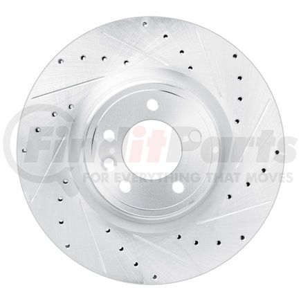 63111032R by DYNAMIC FRICTION COMPANY - Brake Rotor - Drilled and Slotted - Silver