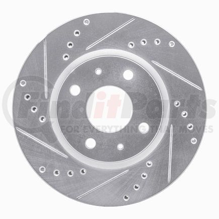 63114000L by DYNAMIC FRICTION COMPANY - Brake Rotor - Drilled and Slotted - Silver