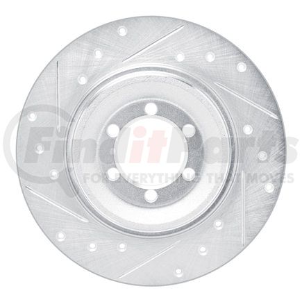 63116001L by DYNAMIC FRICTION COMPANY - Brake Rotor - Drilled and Slotted - Silver