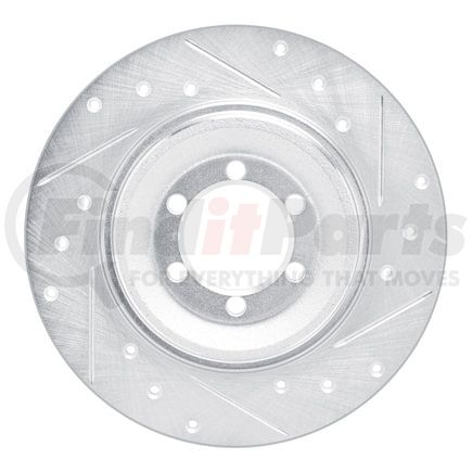 63116001R by DYNAMIC FRICTION COMPANY - Brake Rotor - Drilled and Slotted - Silver