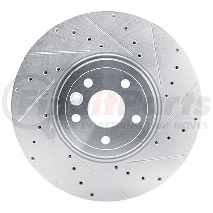 63120032R by DYNAMIC FRICTION COMPANY - Brake Rotor - Drilled and Slotted - Silver