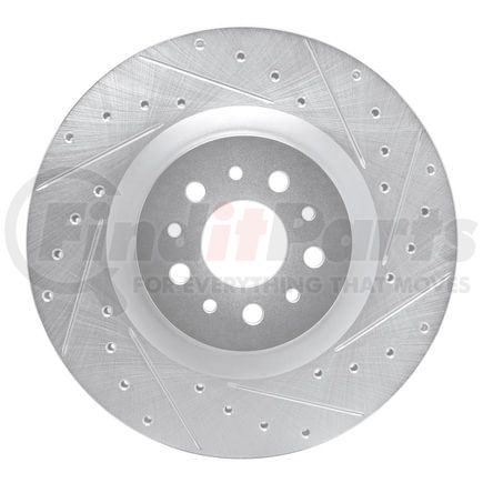 63140049R by DYNAMIC FRICTION COMPANY - Brake Rotor - Drilled and Slotted - Silver