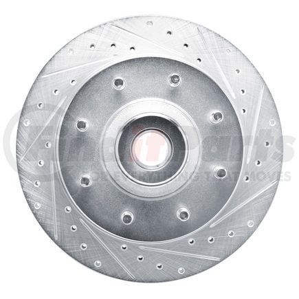 63140054R by DYNAMIC FRICTION COMPANY - Brake Rotor - Drilled and Slotted - Silver
