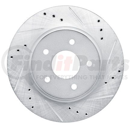 63167111R by DYNAMIC FRICTION COMPANY - Brake Rotor - Drilled and Slotted - Silver