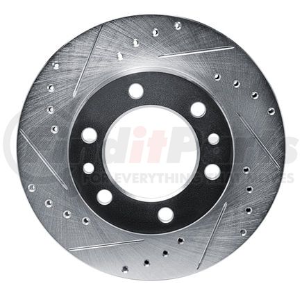 63176100L by DYNAMIC FRICTION COMPANY - Brake Rotor - Drilled and Slotted - Silver