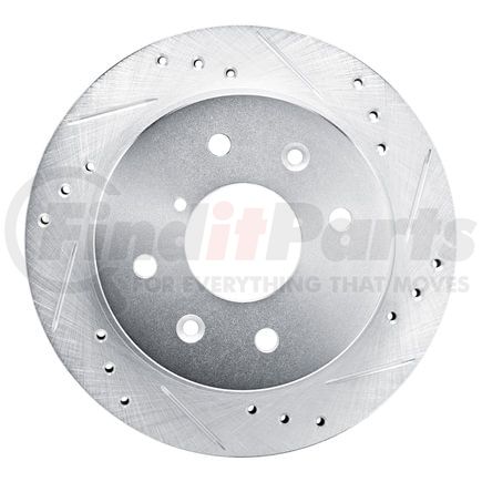 63180008R by DYNAMIC FRICTION COMPANY - Brake Rotor - Drilled and Slotted - Silver