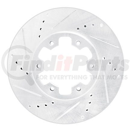 63192052L by DYNAMIC FRICTION COMPANY - Brake Rotor - Drilled and Slotted - Silver