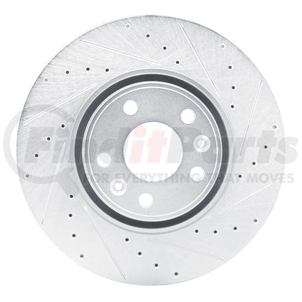 63192055R by DYNAMIC FRICTION COMPANY - Brake Rotor - Drilled and Slotted - Silver