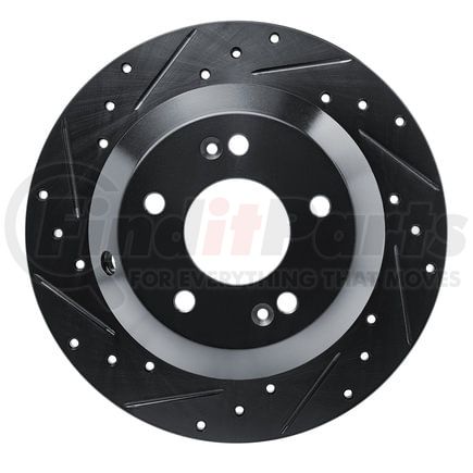 633-21029L by DYNAMIC FRICTION COMPANY - Brake Rotor - Drilled and Slotted - Black