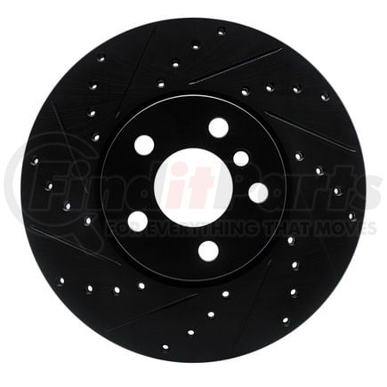 633-32018L by DYNAMIC FRICTION COMPANY - Brake Rotor - Drilled and Slotted - Black