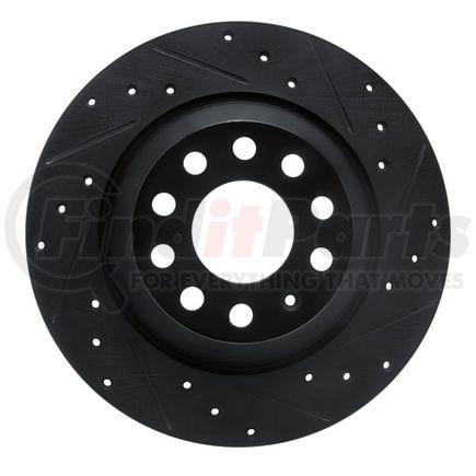 633-73042R by DYNAMIC FRICTION COMPANY - Brake Rotor - Drilled and Slotted - Black