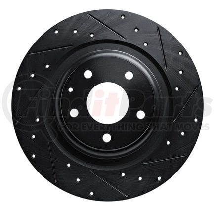 633-80077R by DYNAMIC FRICTION COMPANY - Brake Rotor - Drilled and Slotted - Black