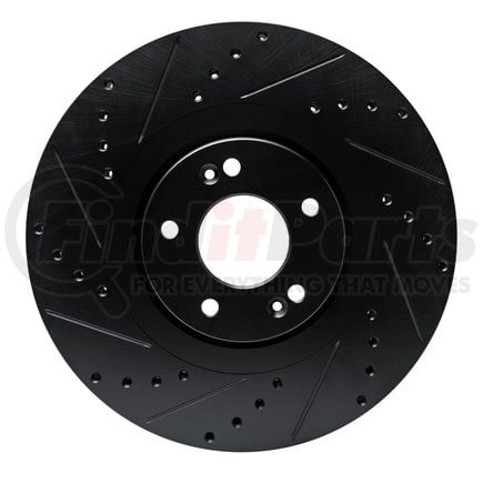 63321044L by DYNAMIC FRICTION COMPANY - Brake Rotor - Drilled and Slotted - Black