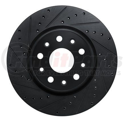 63342039L by DYNAMIC FRICTION COMPANY - Brake Rotor - Drilled and Slotted - Black