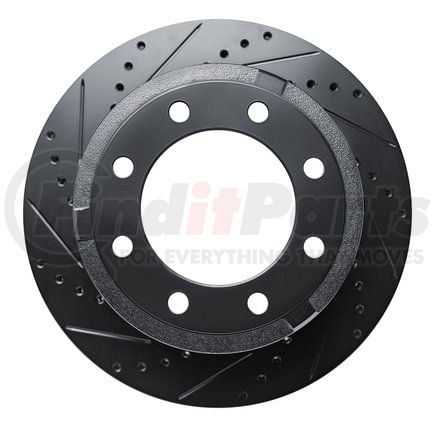 63354227L by DYNAMIC FRICTION COMPANY - Brake Rotor - Drilled and Slotted - Black
