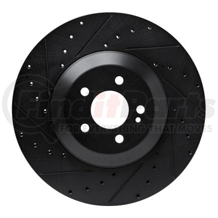 63363166L by DYNAMIC FRICTION COMPANY - Brake Rotor - Drilled and Slotted - Black