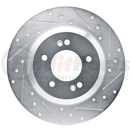 631-03065R by DYNAMIC FRICTION COMPANY - Brake Rotor - Drilled and Slotted - Silver