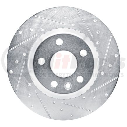 631-11034R by DYNAMIC FRICTION COMPANY - Brake Rotor - Drilled and Slotted - Silver