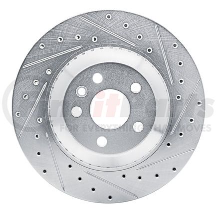 631-11035R by DYNAMIC FRICTION COMPANY - Brake Rotor - Drilled and Slotted - Silver