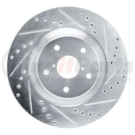 631-13049R by DYNAMIC FRICTION COMPANY - Brake Rotor - Drilled and Slotted - Silver