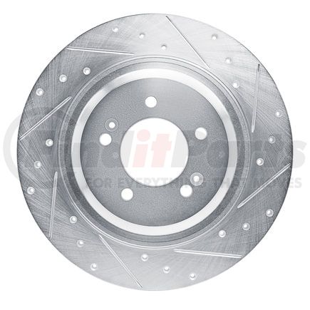 631-21049R by DYNAMIC FRICTION COMPANY - Brake Rotor - Drilled and Slotted - Silver