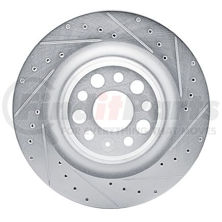 631-26010R by DYNAMIC FRICTION COMPANY - Brake Rotor - Drilled and Slotted - Silver