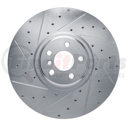 631-31166D by DYNAMIC FRICTION COMPANY - Brake Rotor - Drilled and Slotted - Silver