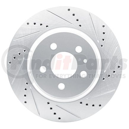 631-26005R by DYNAMIC FRICTION COMPANY - Brake Rotor - Drilled and Slotted - Silver