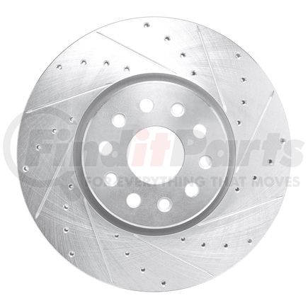 631-42044R by DYNAMIC FRICTION COMPANY - Brake Rotor - Drilled and Slotted - Silver