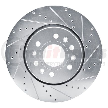 631-40125R by DYNAMIC FRICTION COMPANY - Brake Rotor - Drilled and Slotted - Silver