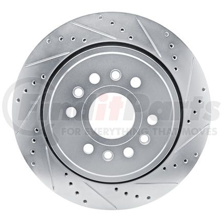 631-40126R by DYNAMIC FRICTION COMPANY - Brake Rotor - Drilled and Slotted - Silver