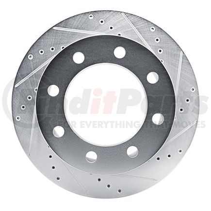 631-47090R by DYNAMIC FRICTION COMPANY - Brake Rotor - Drilled and Slotted - Silver