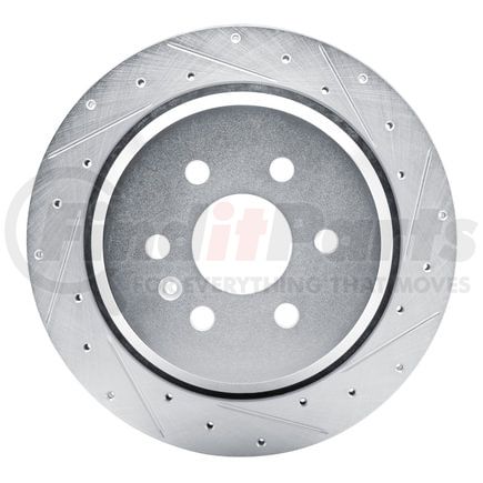 631-47089R by DYNAMIC FRICTION COMPANY - Brake Rotor - Drilled and Slotted - Silver