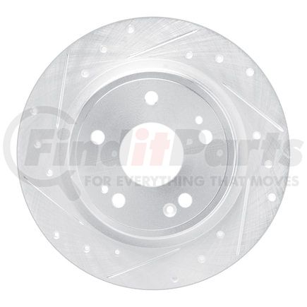 631-59073L by DYNAMIC FRICTION COMPANY - Brake Rotor - Drilled and Slotted - Silver