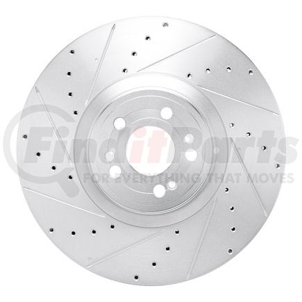 631-63180L by DYNAMIC FRICTION COMPANY - Brake Rotor - Drilled and Slotted - Silver