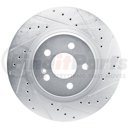 631-63183R by DYNAMIC FRICTION COMPANY - Brake Rotor - Drilled and Slotted - Silver