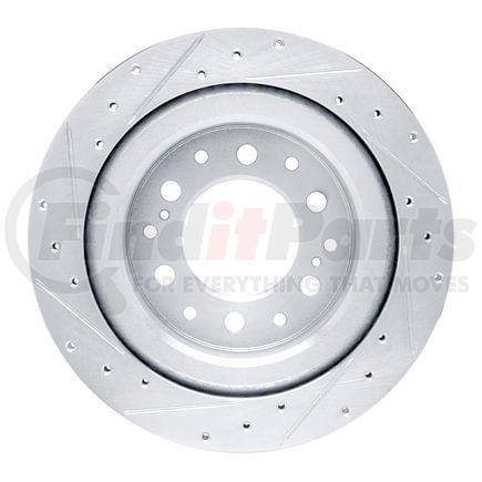 631-76163R by DYNAMIC FRICTION COMPANY - Brake Rotor - Drilled and Slotted - Silver