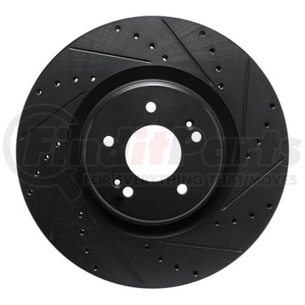 633-21048R by DYNAMIC FRICTION COMPANY - Brake Rotor - Drilled and Slotted - Black