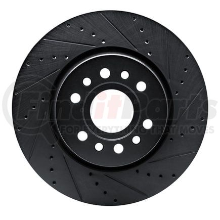 633-40125R by DYNAMIC FRICTION COMPANY - Brake Rotor - Drilled and Slotted - Black