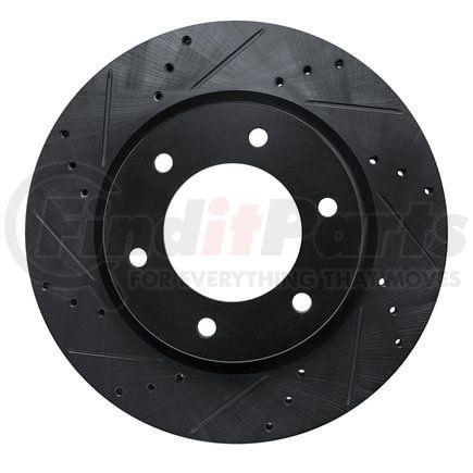 633-54275L by DYNAMIC FRICTION COMPANY - Brake Rotor - Drilled and Slotted - Black