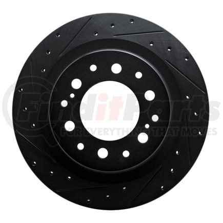 633-76163L by DYNAMIC FRICTION COMPANY - Brake Rotor - Drilled and Slotted - Black