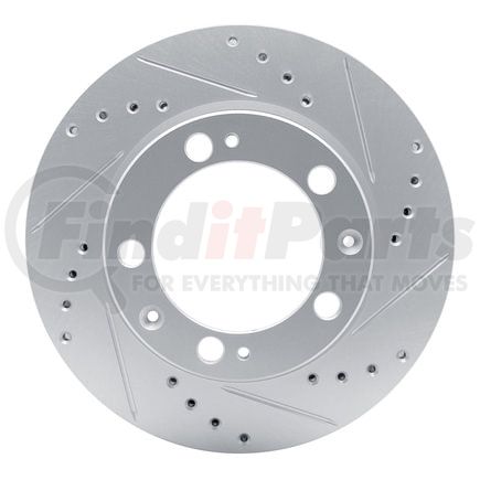 631-02019R by DYNAMIC FRICTION COMPANY - Brake Rotor - Drilled and Slotted - Silver