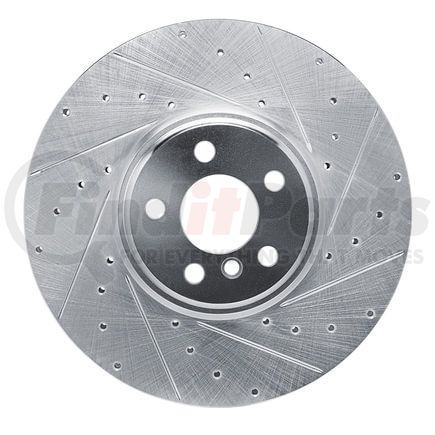 631-31134D by DYNAMIC FRICTION COMPANY - Brake Rotor - Drilled and Slotted - Silver